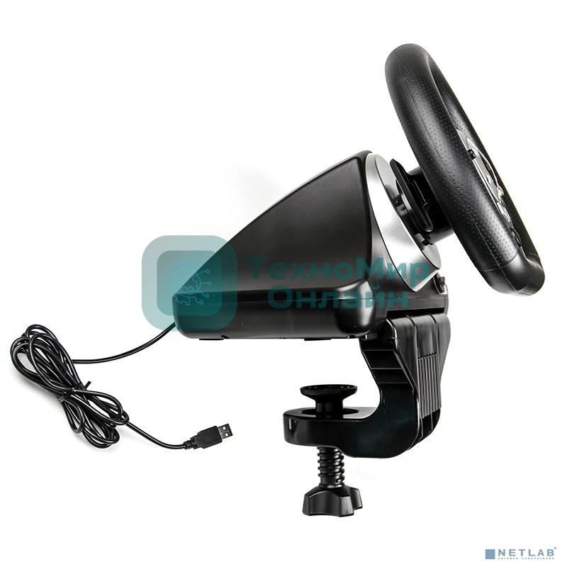 Игровой руль Dialog GW-135VR GranTourismo - эф.вибрации, 2 педали, рычаг ПП, PC USB