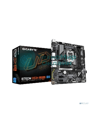 Материнская плата Gigabyte B760M DS3H GEN5 Soc-1700 Intel B760 4xDDR5 mATX AC`97 8ch(7.1) 2.5Gg RAID+VGA+HDMI+DP