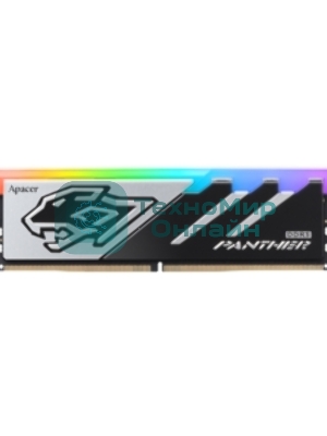 Оперативная память Apacer Panther RGB, DDR5, 16GB (1x16GB), 6000 MHz, CL40, с радиатором, черно-серый, RGB