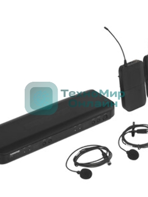 Микрофонная система SHURE BLX1288E/CVL-M17 беспроводная, двухканальная, с ручным передатчиком PG58 и петличным микрофоном CVL-B/C, частота UHF 662-686 МГц