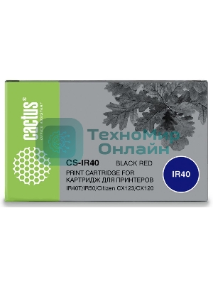 Картридж матричный Cactus CS-IR40 черный/красный (300 000 знаков) для Citizen IR40T/IR50/Citizen CX123/CX120