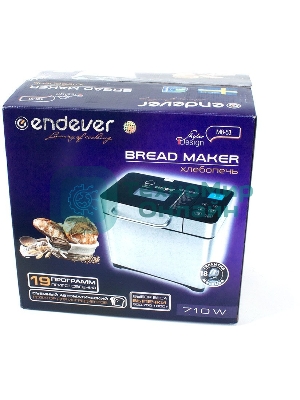Хлебопечка Endever Skyline MB-53, 710 Вт, 19 программ, таймер 15ч, сохранение уст. прогр., авт. термостат, автоподогрев 60 мин