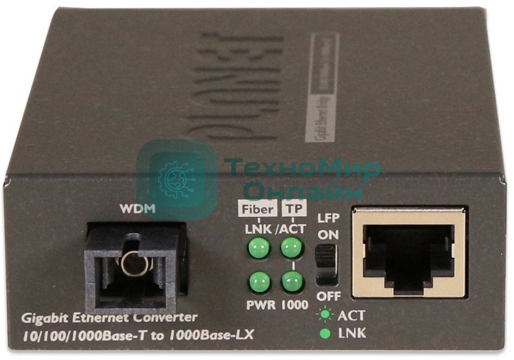 GT-806A60 медиа конвертер 10/100/1000Base-T to WDM Bi-directional Fiber Converter - 1310nm - 60KM