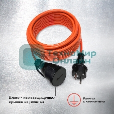 Удлинитель силовой Starwind ST-PS1.10/R 3x1.0кв.мм 1розет. 10м ПВС без катушки красный