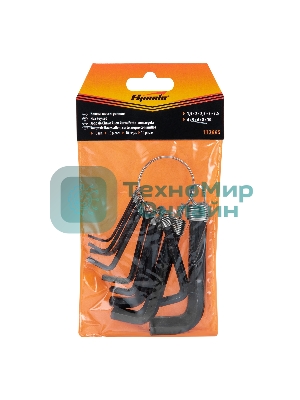 Набор ключей Sparta имбусовых HEX, 1,5–10 мм, 10 шт., оксидированные, на кольце