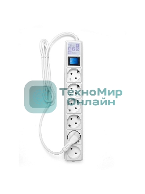Сетевой фильтр Power Cube 1,9 м 6 розеток (белый) 16B/3,5 кВт