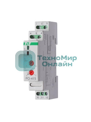 Реле времени PO-415 (задержка выкл./управ. контактом 230В 16А 1перекл. IP20 монтаж на DIN-рейке) F&F EA02.001.018