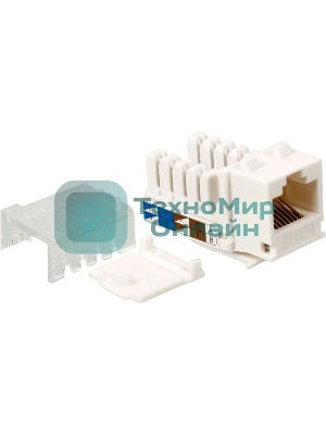 Модуль Keystone, RJ45, кат.5E, UTP, 90 градусов, узкий, со шторкой, белый