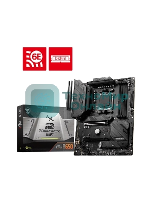 Материнская плата MSI MAG B650 TOMAHAWK WIFI, AM5, AMD B650, 4xDDR5, 6xSATA, 3xM.2, 1xPCI-E 4.0 x16, 1xPCI-E 4.0 x2, 1xHDMI, 1xDisplayPort, 1xUSB Type-C, 1x2.5Gb LAN, 2xUSB-A 2.0, 3xUSB-A 3.2 Gen 1, 3xUSB-A 3.2 Gen 2, 5x3.5 мм, 7.1, Standard-ATX