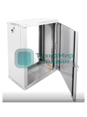 Шкаф телеком. настенный разборный 15U (600х350) дверь стекло (ШРН-Э-15.350) (1 коробка)