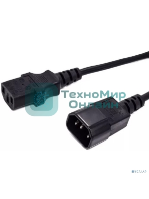 Кабель питания Filum FL-PC16-C13-C14-1M С13- C14, 3х1 мм , 220В, 10A, черный, 1 м.