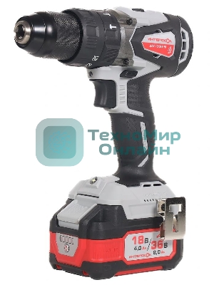 Дрель-шуруповерт ИНТЕРСКОЛ DAU-13/36V 90, 36 В,  2 Ач, 90 Нм, бесщеточный, ударный