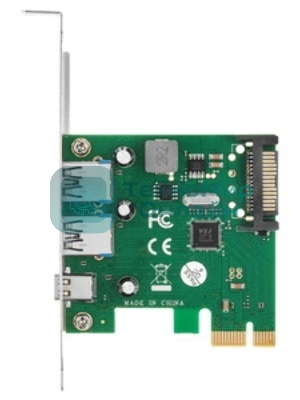Контроллер ExeGate EXE-323 PCI-E 2.0, 2*USB 3.0 ext + 1*Type-C, разъем доп.питания (OEM)