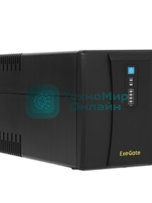 Источник бесперебойного питания ExeGate SpecialPro UNB-1200.LED.AVR.2SH.3C13.USB 1200VA/750W, LED, AVR, 2*Schuko+3*C13, USB,съемн.кабель, металлический корпус, черный