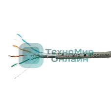 Кабель SkyNet Light FTP indoor 4x2x0,46, медный, FLUKE TEST, кат.5e, однож., 100 м, box, серый