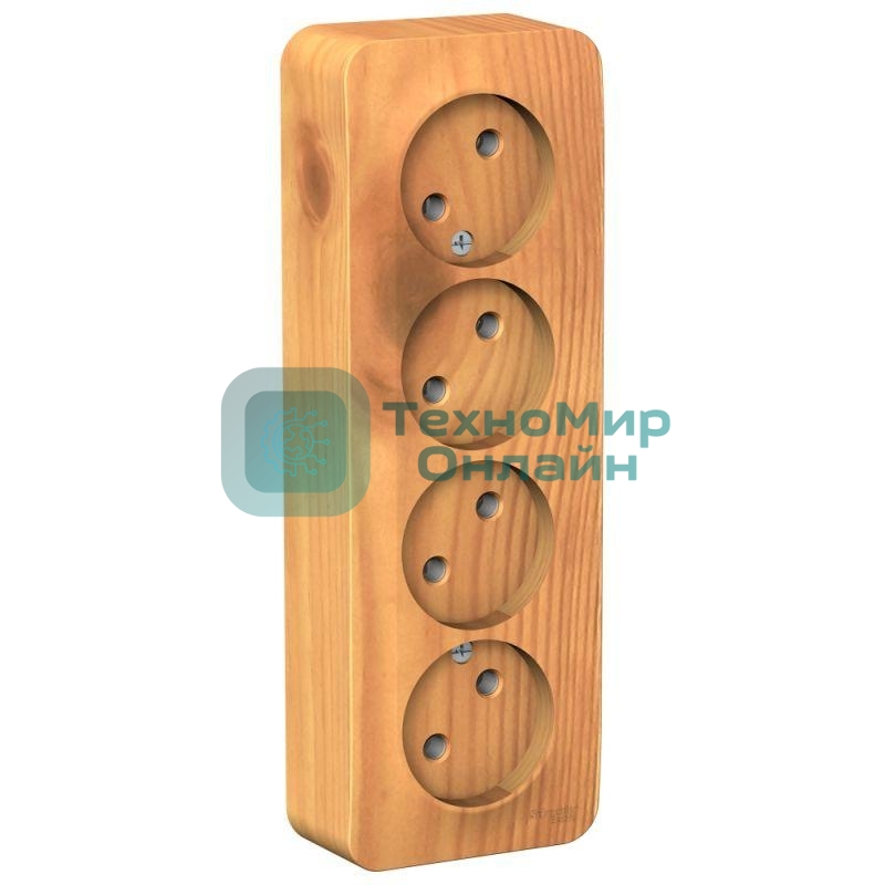 Розетка SCHNEIDER ELECTRIC Blanca4-м оп 16А 250В без шторок без заземл. изол. пласт.