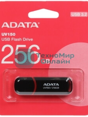 Флешка USB ADATA UV150 (AUV150-256G-RBK), 256Gb, USB 3.0, R/W 100/30, черный