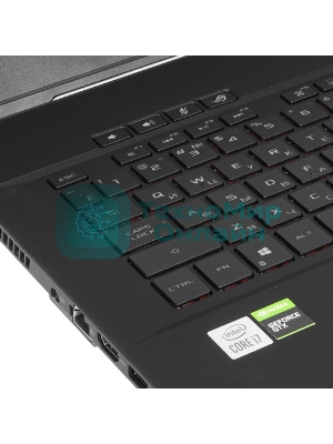 Клавиатура для ноутбука Asus ROG GU502 серебристая c подсветкой маленький энтер