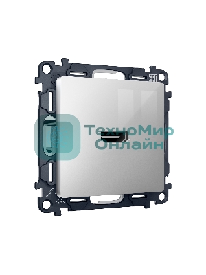 Комплект механизма розетки HDMI 2.0 ALFA Серебро глянец 40V/500mA 2.0GHz 5-18Gbit/s QUANT (AP4140, VM222) MA414010