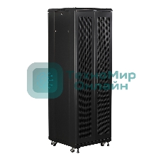 Шкаф коммутационный Lanmaster (TWT-CBB-18U-6X6-G1) напольный 18U 600x600 мм пер. дв. стекл задн. дв. спл. стал. лист 2-хст. 2 бок. пан. 800 кг черный IP20