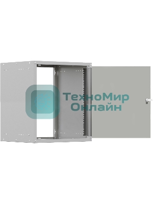 Шкаф коммутационный NTSS Lime (NTSS-WL12U5560GS) настенный 12U 550x600 мм пер. дв. стекл несъемн. бок. пан. 30 кг серый 110 град. IP20 сталь