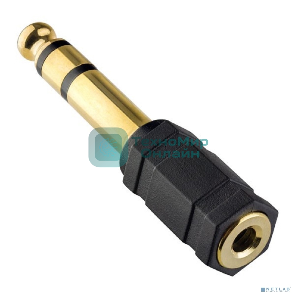 Переходник PERFEO Jack 6.35 мм вилка - Jack 3.5 мм розетка, стерео-аудио (A7023)