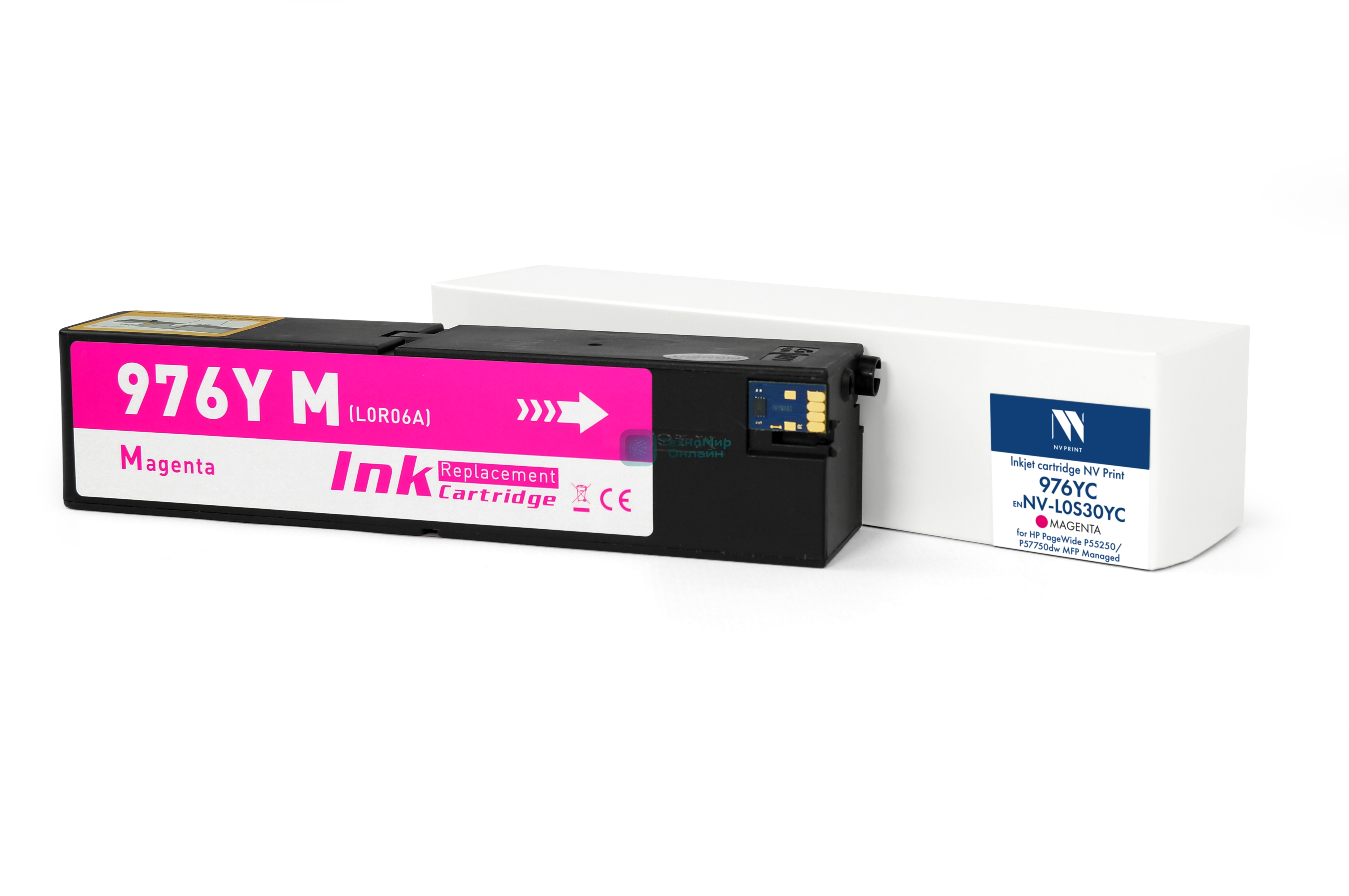Картридж струйный NVPrint 976YC (NV-L0S30YC) пурпурный для HP PageWide P55250/P57750dw MFP Managed (16000 стр) совместимый