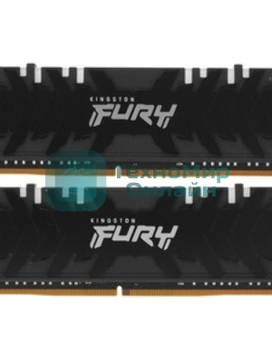 Оперативная память Kingston Fury Renegade, DDR4, 16Gb (2x8Gb), 3200MHz, CL16, DIMM, с радиаторами, RGB, черный