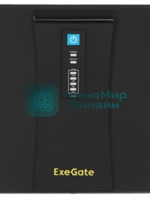 Источник бесперебойного питания ExeGate SpecialPro UNB-1200.LED.AVR.2SH.3C13.USB 1200VA/750W, LED, AVR, 2*Schuko+3*C13, USB,съемн.кабель, металлический корпус, черный