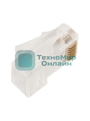 Коннектор LANMASTER RJ45 тип EZ, 8P8C, UTP, Cat.5e, универсальный, со вставкой, покрытие 50 микрон,100 шт.
