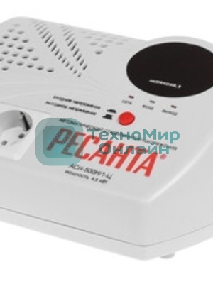 Стабилизатор напряжения Ресанта АСН- 500 Н/1-Ц 63/6/9 Стабилизатор 220В±8%, Габариты 260х200х110, Вес 2,6кг