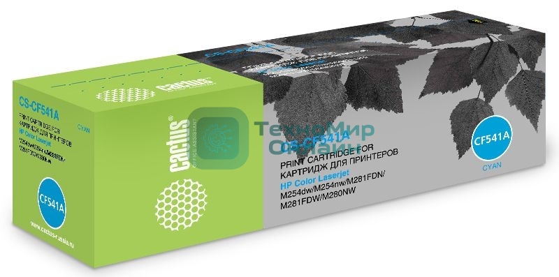 Картридж лазерный Cactus CS-CF541A голубой (1400 стр.) для HP LJ M254dw/M280nw/M281fdn