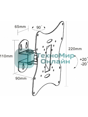 Кронштейн Arm media LCD-201 черный, TV 17