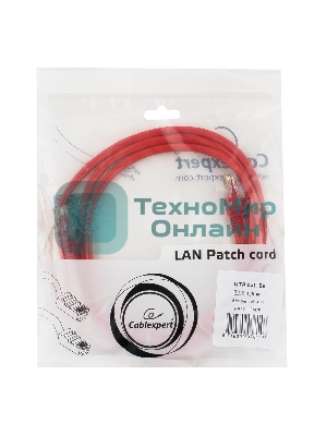 Патч-корд UTP Cablexpert cat.5e, 1.5м, литой, многожильный, красный