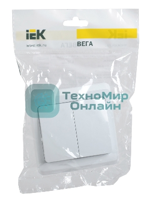 Выключатель 2-кл. СП Вега 10А IP20 ВС10-2-0-ВБ белый IEK EVV20-K01-10-DM