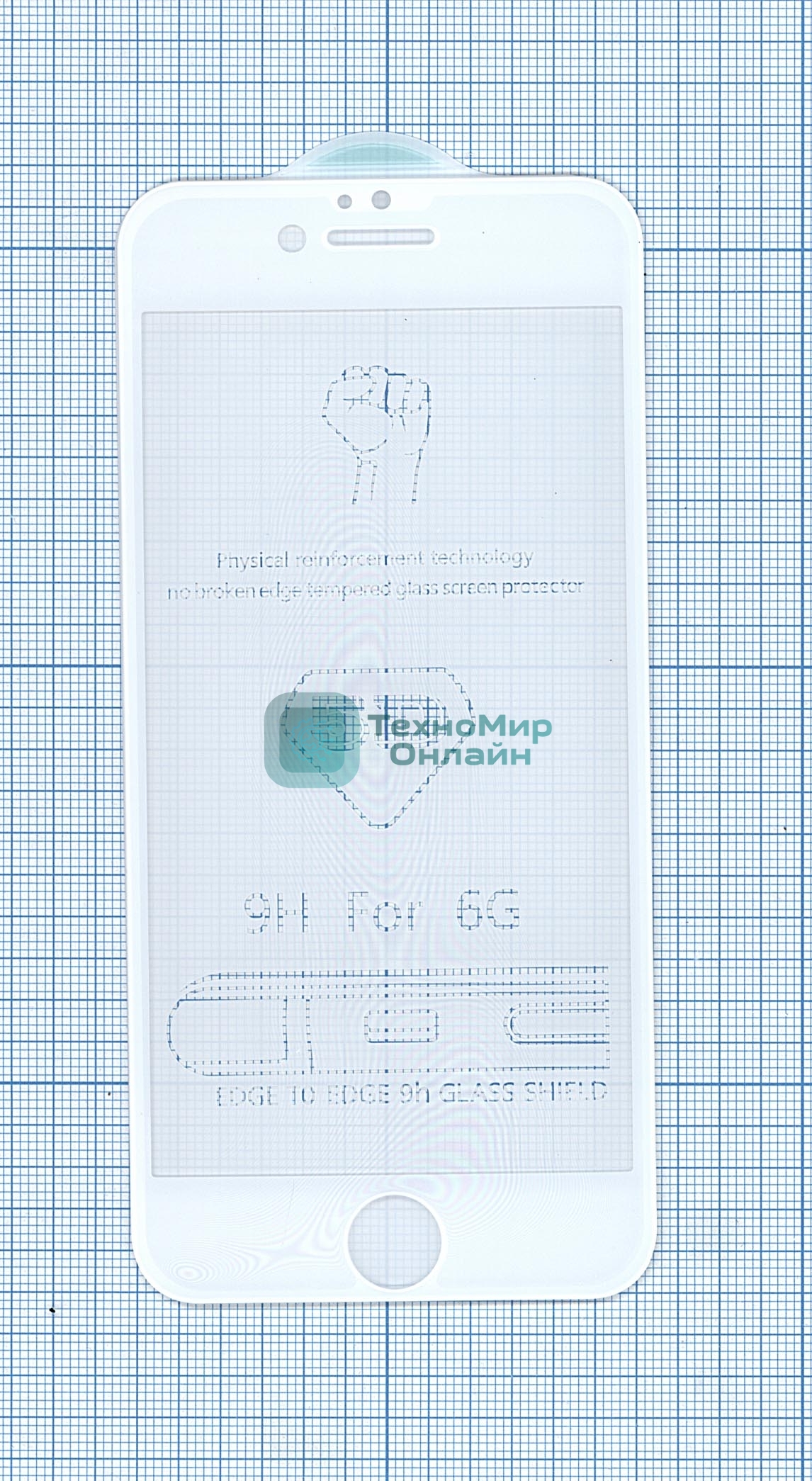 Защитное стекло 5D для Apple iPhone 6/6S белый