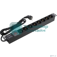 Блок розеток горизонтальный ExeGate ServerPro PDU-19H804 Al-8S-EU2.5-SW, 19