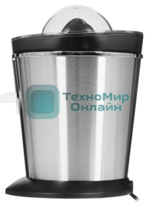 Соковыжималка BQ J1732 чёрный/серебристый, цитрусовая, 125 Вт, 250 мл, механическое