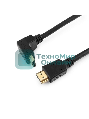 Кабель Cablexpert HDMI CC-HDMI490-15, 19M/19M, v2.0, медь, позол.разъемы, экран, угловой, 4.5м, черный, пакет