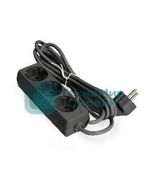 Удлинитель ExeGate EX285801RUS ECE-3-1.8B (3 евророзетки с заземлением, 1.8 м, черный)