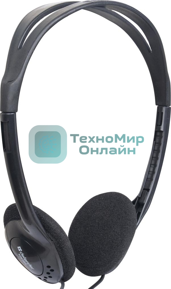 Наушники проводные Defender Aura 101 черный, накладные, 2 x Jack 3.5 мм