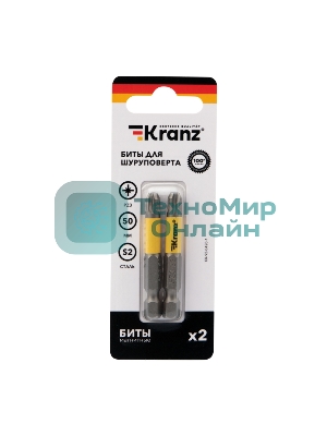 Бита для шуруповерта Kranz PZ3х50 мм (2 шт./уп.)