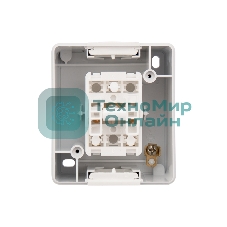 Выключатель Kranz двухклавишный INDUSTRIAL IP54, о/у, белый