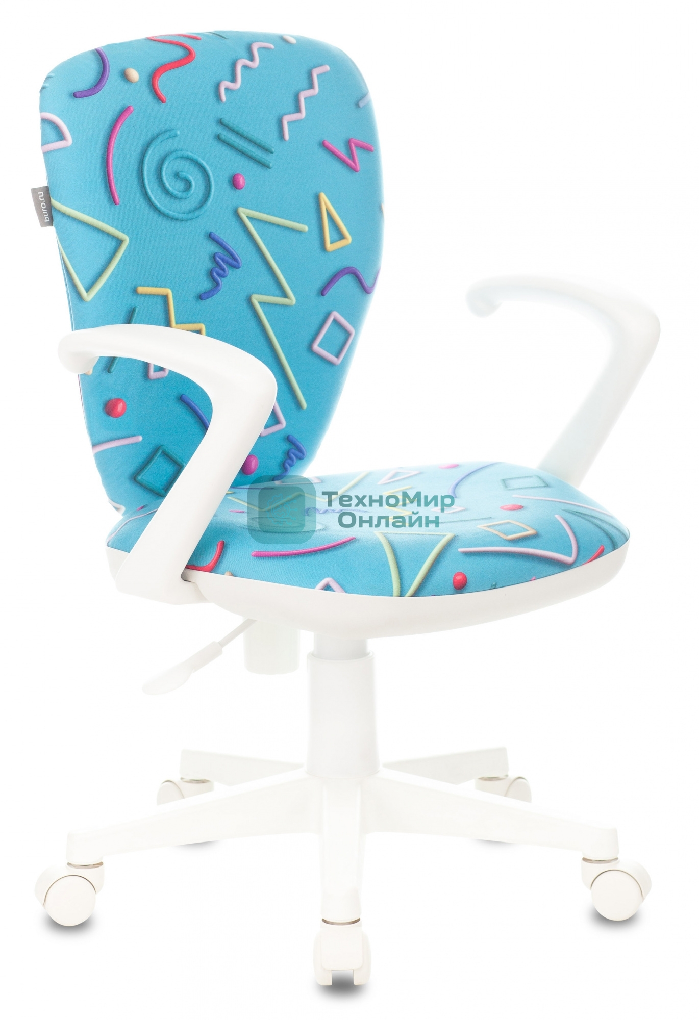 Кресло детское Бюрократ KD-W10AXSN голубой Sticks 06 крестовина пластик пластик белый