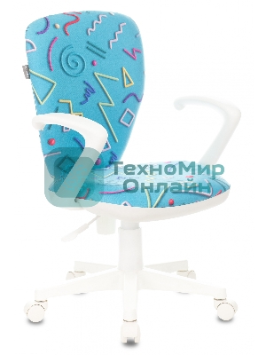 Кресло детское Бюрократ KD-W10AXSN голубой Sticks 06 крестовина пластик пластик белый