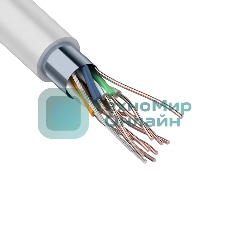 Кабель витая пара Rexant F/UTP, cat.5e, ZH нг(А)-HF, 4PR, 24AWG, внутренний, серый, 305 м
