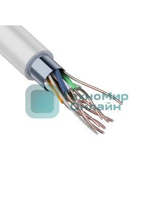 Кабель витая пара Rexant F/UTP, cat.5e, ZH нг(А)-HF, 4PR, 24AWG, внутренний, серый, 305 м