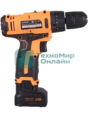 Дрель-шуруповерт Вихрь ДА-24Л-2кУ, 24 В, 2 Ач, 55 Нм, щеточный, ударный