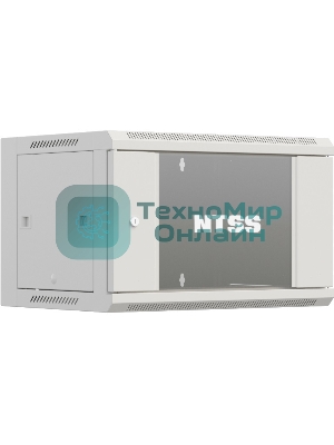 Шкаф коммутационный NTSS Премиум (NTSS-W15U6060GS) настенный 15U 600x600 мм пер. дв. стекл 60 кг серый IP20 сталь