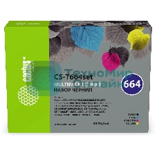 Чернила Cactus CS-T664set 664 голубой/пурпурный/желтый/черный набор 4x70мл для Epson L130,L110,L100,L220,L200,L310,L300,L360,L361,L380,L382,L350,L355,L365,L395,L405,L485,L495,L555,L565,L575,Expression ET-2500,ET-2550,ET-2600,ET-2650,ET-4500;WorkForce ET-14000,ET-16500;L1300,L1400,L605,L655,L656,L1455;ET-3600, ET-4550, ET-16500